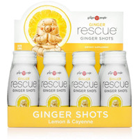 Ginger Rescue Shots By The Ginger People - Energy Boosting, Caffeine Free Energy, Digestive Heath, Lemon & Cayenne Flavor, 2 Fl Oz (Pack Of 12)