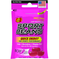 Sport Beans Energizing Jelly Beans With Electrolytes And Vitamins, By Jelly Belly - Fruit Punch Flavor, Case Of 24 X 1 Ounce Resealable Bags