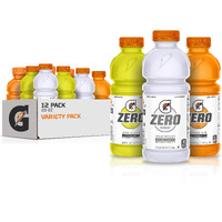 Gatorade Zero Sugar Thirst Quencher, Glacier Cherry Variety Pack, 20 Fl Oz (Pack Of 12)