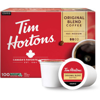 Tim Hortons Original Blend, Medium Roast Coffee, Single-Serve K-Cup Pods Compatible With Keurig Brewers, 100Ct K-Cups
