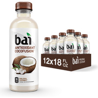 Bai Coconut Flavored Water, Molokai Coconut, Antioxidant Infused Drinks, 18 Fluid Ounce Bottles, (Pack Of 12)