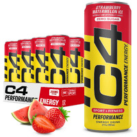C4 Energy Drink 12Oz (Pack Of 12) - Strawberry Watermelon Ice - Sugar Free Pre Workout Performance Drink With No Artificial Colors Or Dyes