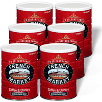 French Market Coffee & Chicory Medium-Dark Roast Ground Coffee, 12Oz Can (Pack Of 6)