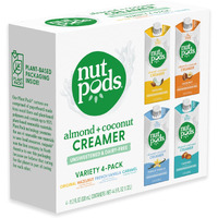 Nutpods Variety Pack Coffee Creamer - Unsweetened Non Dairy Creamer - Original, French Vanilla, Hazelnut And Caramel - Keto Creamer, Whole30, Gluten Free, Non-Gmo, Vegan, Sugar Free, Kosher (4-Pack)