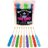Buffalo Bills Mixed Rock Candy On A Stick (36-Ct Tub Mixed Rock Candy Crystal Sticks In 9 Flavors)