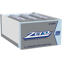 Zero White Fudge, Caramel, Peanut And Almond Nougat King Size Candy, Bulk Individually Wrapped, 3.4 Oz Bars (12 Count)