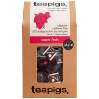 Teapigs Super Fruit Herbal Tea Bags, 50 Count, Caffeine Free Herbal Bursting With Berries, Slightly Tart Fruit Tea