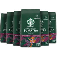 Starbucks Ground Coffee-Dark Roast Coffee-Sumatra-100% Arabica-6 Bags (12 Oz Each)