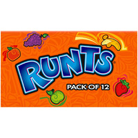 Wonka Runts Hard, Chewy & Fruity Candy, 5 Ounce Theater Candy Boxes (Pack Of 12)