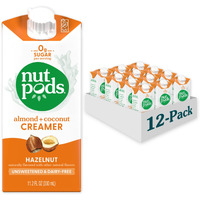 Nutpods Hazelnut Creamer - Unsweetened Non Dairy Creamer Made From Almonds And Coconuts - Keto Creamer, Whole30, Gluten Free, Non-Gmo, Vegan, Sugar Free, Kosher (12-Pack)
