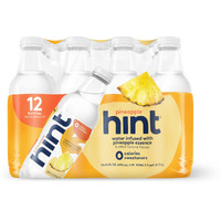 Hint Water Pineapple, Pure Water Infused With Pineapple, Zero Sugar, Zero Calories, Zero Sweeteners, Zero Preservatives, Zero Artificial Flavors, 16 Fl Oz (Pack Of 12)