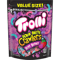 Trolli Sour Brite Crawlers, Very Berry, Sour Gummy Worms, 28.8 Ounce Resealable Bag
