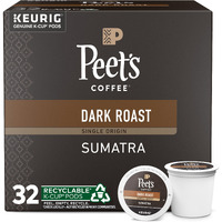 Peet's Coffee, Dark Roast K-Cup Pods For Keurig Brewers - Single Origin Sumatra 32 Count (1 Box Of 32 K-Cup Pods) Packaging May Vary