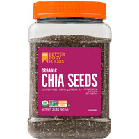 Betterbody Foods Organic Chia Seeds 2 Lbs, 32 Oz, With Omega-3, Non-Gmo, Gluten Free, Keto Diet Friendly, Vegan, Good Source Of Fiber