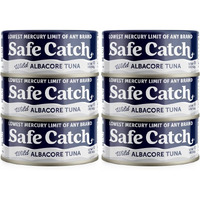 Safe Catch Wild Albacore Tuna Canned Low Mercury Can Tuna Fish Steak Gluten-Free Keto Food Non-Gmo Kosher Paleo-Friendly High Protein Every Can Of Tuna Is Tested No Water Oil Tuna, Pack Of 6 5Oz