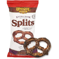 Unique Snacks Extra Dark Splits Pretzels, Original Split-Open Pretzels, Delicious Homestyle Baked Snack Bag, Vegan, Ou Kosher, And Non-Gmo Food, No Artificial Flavor, 11 Oz. Bag, Pack Of 3
