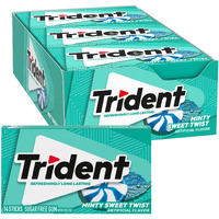 Trident Minty Sweet Twist Sugar Free Gum, 12 Packs Of 14 Pieces (168 Total Pieces)