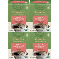 Teeccino Herbal Tea - Maca Chocolat   - Adaptogenic Peruvian Maca, Cacao, Chicory, Prebiotic, Caffeine Free, Acid Free, Coffee Alternative (10 Count (Pack Of 4))