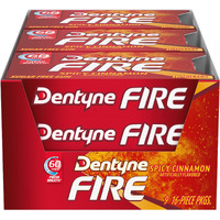 Dentyne Fire Spicy Cinnamon Sugar Free Gum, Pack Of 9 (144 Total Pieces)