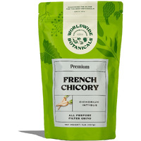 Worldwide Botanicals French Chicory Root - Brew Like Coffee, Blend Roasted Chicory Root With Coffee, Prebiotic Coffee Alternative, Acid Free, Caffeine Free, Kosher - 1 Pound