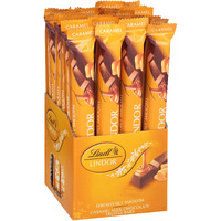 Lindt Lindor Caramel Milk Chocolate Truffle Bar, Milk Chocolate Candy With Smooth, Melting Truffle Center, Great For Gift Giving, 1.3 Ounce (Pack Of 24)