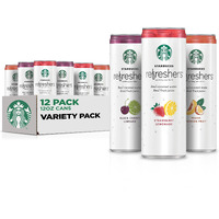Starbucks Refreshers, 3 Flavor Variety Pack (Peach,Cherry, Stw Lmd), 12 Ounce Sleek Cans (Pack Of 12)