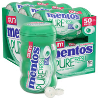 Mentos Pure Fresh Sugar-Free Chewing Gum With Xylitol, Spearmint, 50 Piece Bottle (Bulk Pack Of 6)