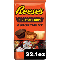 Reese's Miniatures Assorted Flavored Peanut Butter Cups, Candy Party Pack, 32.1 Oz