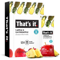 That's It. Apple + Pineapple 100% Natural Real Fruit Bar, Best High Fiber Vegan, Gluten Free Healthy Snack, Paleo For Children & Adults, Non Gmo No Added Sugar, No Preservatives Energy Food (12 Pack)