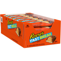 Reese's Fast Break Peanut Butter Nougat Candy Bars, 1.8 Oz (Pack Of 18)