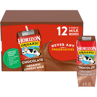 Horizon Organic Shelf-Stable 1% Low Fat Milk Boxes, Chocolate, 8 Oz., 12 Pack