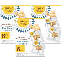 Simple Mills Almond Flour Crackers, Fine Ground Sea Salt Snack Packs - Gluten Free, Vegan, Healthy Snacks, 4.9 Ounce (Pack Of 3)