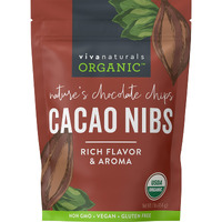 Viva Naturals Organic Cacao Nibs, 1 Lb - Certified Keto And Vegan Superfood, Perfect For Gluten Free Baking, Cacao Nib Smoothies And Healthy Snacks, Premium Criollo Beans, Non-Gmo