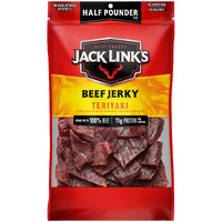 Jack Link's Beef Jerky, Teriyaki,  Pounder Bag - Flavorful Meat Snack, 11G Of Protein And 80 Calories, Made With Premium Beef - 96 Percent Fat Free, No Added Msg Or Nitrates/Nitrites