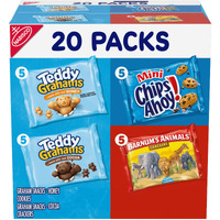 Nabisco Fun Shapes Variety Pack, Barnum's Animal Crackers, Teddy Grahams And Chips Ahoy! Cookies, 20 Snack Packs