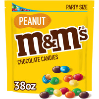 M&M's Milk Chocolate Candies, Milk Chocolate And Peanuts, 38 Oz Bag