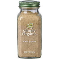 Simply Organic White Pepper, 2.86-Ounce Jar, Lightly Flavor Sauces, Fish, Chicken & Potato Dishes, Milder Earthy Flavor
