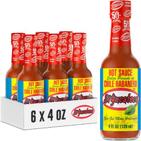 El Yucateco Red Habanero Sauce, 4 Oz, 6 Pack, 8,550 Average Scoville Units, Gluten Free, Sugar Free