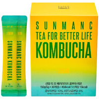 Sunmanc Kombucha 30 Packets, Sparkling Probiotic Fermented Drink, Convenient Powdered Drink Mix, Tea Powder, Low Calories, Sugar 0G, Low Caffeine (Lemon)