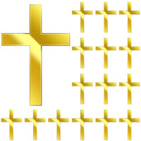 16 Pieces Baptism Cake Toppers Crossing Cupcake Toppers Gold Mirror Acrylic Cake Topper Baptism Decor Christian Decorations (Classic Style)