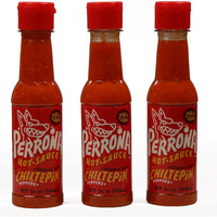 La Perrona Chiltepin Hot Sauce 5 Ounce Bottle | Red Chiltepin Pepper Salsa Picante | Extra Spicy | Handmade 5Oz (Pack Of 3)