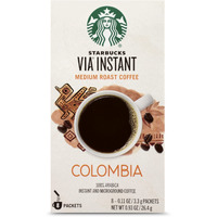 Starbucks Via Instant Coffee-Medium Roast Coffee-Colombia-100% Arabica-1 Box (8 Packets)