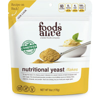 Foods Alive Non-Fortified Premium Nutritional Yeast Flakes, 6 Ounce Unfortified Vegan Cheese Powder Seasoning