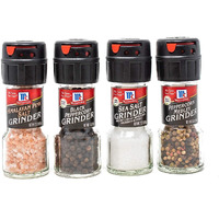 Mccormick Salt & Pepper Grinder Variety Pack (Himalayan Pink Salt, Sea Salt, Black Peppercorn, Peppercorn Medley), 0.05 Lb