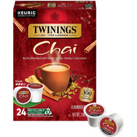 Twinings Chai Flavoured Black Tea K-Cup Pods For Keurig, Naturally Sweet And Savoury Spice Flavours, Caffeinated, 24 Count (Pack Of 1), Enjoy Hot Or Iced