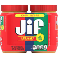 Jif Creamy Peanut Butter, 40 Ounces (Pack Of 2), 7G (7% Dv) Of Protein Per Serving, Smooth, Creamy Texture, No Stir Peanut Butter