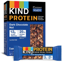 Kind Protein Bars Dark Chocolate Nut, Gluten Free, 12G Protein, 1.76 Oz, Double Dark Chocolate Nut, 30 Count