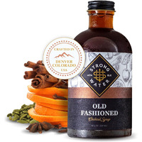 Strongwater Old Fashioned Mix - Makes 32 Cocktails - Handcrafted Old Fashioned Syrup With Bitters, Orange, Cherry, Organic Demerara Sugar - Craft Cocktail Mixer, Just Mix With Bourbon,Whiskey - 1 Pack