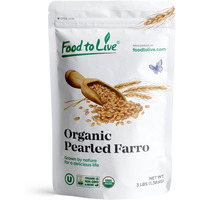 Food To Live Organic Italian Pearled Farro, 3 Pounds - Non-Gmo, Kosher, Vegan, Whole Farro Grain In Bulk, Good Source Of Fiber And Protein, Free Of Sodium And Sugar