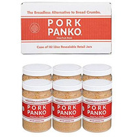 Pork Panko - 0 Carb Pork Rind Bread Crumbs - Keto And Paleo Friendly, Naturally Gluten-Free And Carb-Free - Case Of (6) 12Oz Pork Panko Jars
